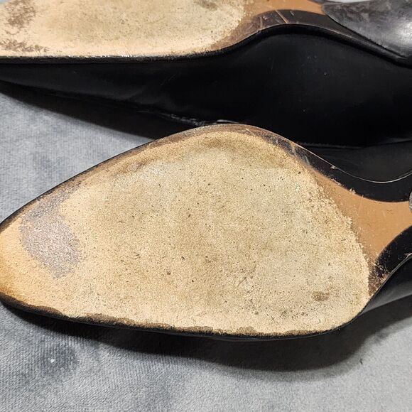 Tod's Loafer Shoes Women's 7 Black Leather Pointed Toe Low Heels Italy - Picture 10 of 15